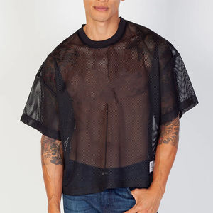 T-shirt de football en maille style rétro américain vintage personnalisé, coupe ample, pour homme - Product Image 4