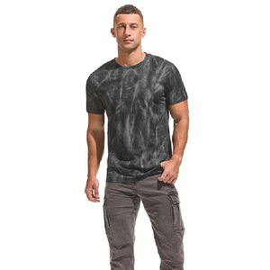T-shirt Homme Personnalisé Vintage Délavé à l'Acide, Streetwear Gris Foncé Tie-Dye Col Rond, T-shirt Vierge Délavé à l'Acide OEM - Product Image 6