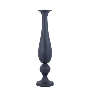 Ensemble de 2 vases en métal bronze oxydé bicolore, fond conique, décoration de table contemporaine - Product Image 6