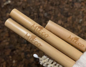 Pailles en bambou réutilisables gravées avec logo personnalisé en gros du Vietnam/Pailles en bambou écologiques avec logo personnalisé du Vietnam - Product Image 2