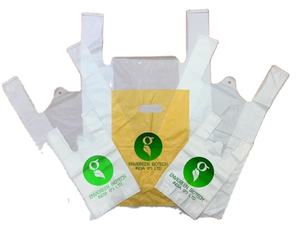 Sacs bon marché recyclables en plastique HDPE pour shopping T-shirt avec logo personnalisé et gravure pour supermarché - Product Image 5