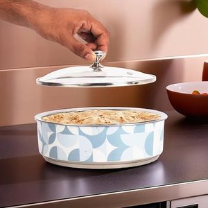 Modern Round Casserole <b>Dish</b> <b>with</b> <b>Glass</b> <b>Lid</b> Enamel Coating Dishwasher Safe for Gas and Induction Cookers - Product Image 2