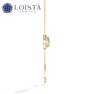 Collier en argent sterling 925 de haute qualité à prix abordable, avec un seul diamant solitaire et une mini chaîne melon - Product Image 2