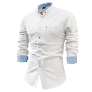 Chemise décontractée d'été à manches longues pour homme, grande taille, en coton et lin, couleur unie, boutonnée, respirante - Product Image 4
