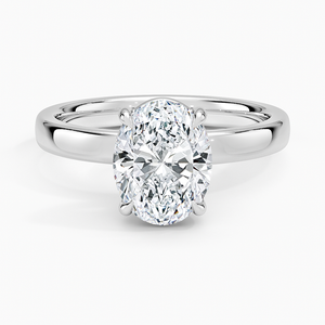 Anillo BOJ 074 con Corte Ovalado, Plata 925, Halo de Diamantes, Anillo Solitario con Piedra de 2ct, Color D, VVS1, Moissanita, Certificado GRA, Precio Bajo - Product Image 1