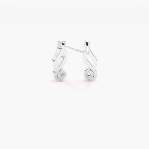 Boucles d'oreilles pendantes torsadées en or massif 14 carats avec diamants synthétiques de laboratoire, plaquées rhodium, élégantes et luxueuses, cadeau idéal pour un anniversaire de mariage - Product Image 2