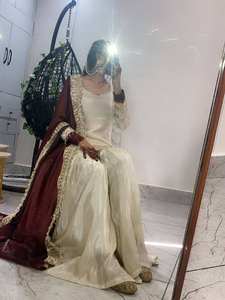 Sharara dupatta Chinon ชุดทำงานปักผ้าไหม sequnce - Product Image 6