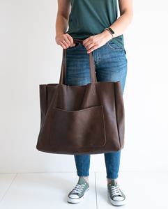 Women's Genuine Leather <b>Vintage</b> Waterproof <b>Tote</b> <b>Bag</b> Customizable Color & Logo High Quality LTB-0116 - Product Image 2