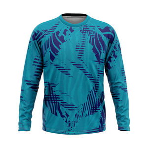 Camiseta de compresión de manga larga con cuello redondo, hecha a medida, para hombre, de secado rápido, para gimnasio, fitness, correr, ligera y lavada. - Product Image 2