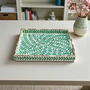 Modern Luxe Bone Inlay Round Multipurpose <b>Storage</b> <b>Tray</b> with Premium Handcrafted Mosaic Design for Jewellry and Decoration - Product Image 4