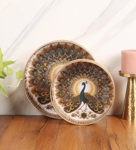 En gros, ensemble de plateaux et pots en corne Pichwai, faits main, au toucher réel, motif animalier indien, pour cadeau de remerciement - Product Image 1