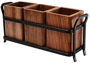 Support universel pour couteaux de cuisine en acier inoxydable et bois, organiseur de rangement pour comptoir - Product Image 3