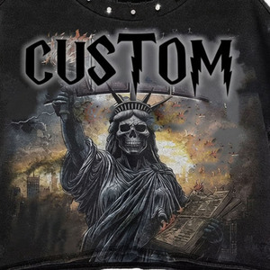 เสื้อยืด Glory Custom Acid Wash แต่งลายเพชร 100% ผ้าฝ้ายเนื้อนุ่ม ระบายอากาศได้ดี ดีไซน์กราฟิกวินเทจสุดเทรนดี้ สำหรับทุกเพศ - Product Image 5