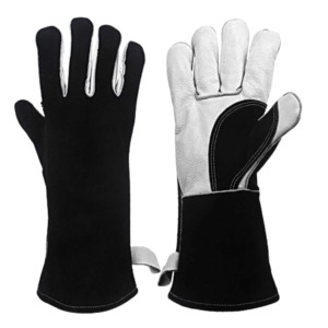 Gants de soudage 14 pouces, vente en gros directe d'usine, gants de sécurité en cuir croûte résistants à la chaleur pour travaux industriels et lourds - Product Image 1