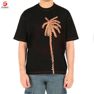 Camiseta de Algodón Extra Grande Premium para Hombre, Corte Holgado, Cuello Redondo, Informal, Diseñada para Marcas de Ropa Urbana Moderna - Product Image 5