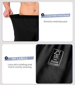 Pantalones Cortos Deportivos Casuales de Verano para Hombre, de Felpa, de Secado Rápido, Antiarrugas, con Dobladillo Dividido, Cintura Elástica Alta, Transpirables, para Yoga - Product Image 3