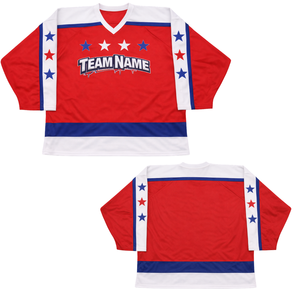 Maillot de hockey sur glace personnalisé pour hommes, sublimation, rouge, blanc, bleu, nom de l'équipe, uniforme de hockey, respirant, athlétique - Product Image 3