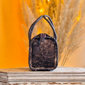 2026 Best Selling Fully Hair Fur Luxury 100% Genuine Leather <b>Mini</b> Speedy Duffle Bag Two Handle Carry Premium Quality Travel Bags - Product Image 2