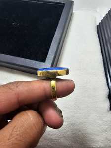 Wedding <b>Ring</b> for Women Classic Eternity Natural Gemstone A high Quality Handmade <b>lapis</b> <b>lazuli</b> Gemstone Gold Platet - Product Image 4