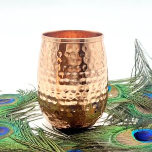 Luxury Hammered Copper Drinking Glass Set Pure Copper Water Cups Handmade Tableware Hotel Restaurant Wholesale Manufacturer - Product Image 2