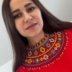 Collier perlé Lemko Krywulka rouge de qualité tendance, bijou folklorique ukrainien traditionnel Sylianka, fait main, cadeau unique pour elle - Product Image 5
