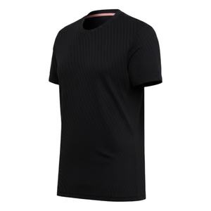 T-shirt de sport pour hommes, haut de sport noir respirant en polyester à manches courtes - Product Image 3