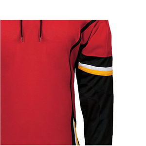 Maillot de hockey sur glace personnalisé par sublimation pour homme, rouge et noir, manches longues, anti-humidité, col en V, fermeture à nouer, vêtement d'hiver pour adulte - Product Image 2