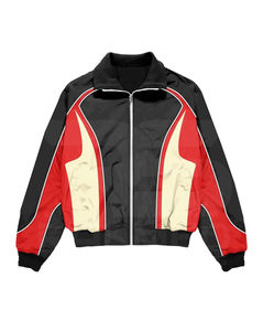 Chándal 100% nailon de 2 piezas, pantalón y chaqueta con cuello, logotipo DTF, paneles de malla interiores, chándal cortavientos para hombre. - Product Image 2