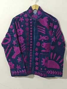 Veste en velours côtelé Suzani brodée à la main, style bohème chic, unisexe, manteau décontracté pour femme, hiver - Product Image 2