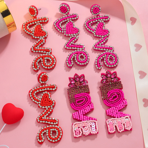 Novedad de San Valentín: Abalorios de cristal hechos a mano con letras de amor y lentejuelas dulces, perlas de plástico de moda, de MULTI CRAFT - Product Image 2