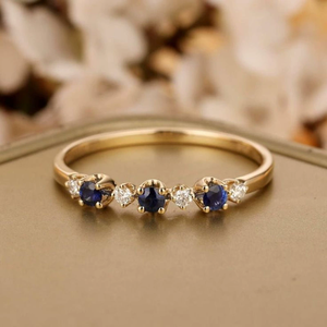 Anillo Vintage para Mujer con Piedra Preciosa de Jade Azul Blanco Degradado - Product Image 1