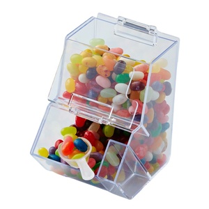 Boîte à bonbons en acrylique transparent Kwang Hsieh Double Desk 90x120x140mm avec cuillère, conteneur de rangement remplissable, qualité alimentaire - Product Image 1