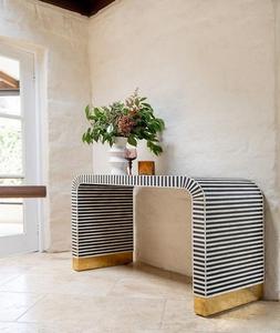 Mesa con Incrustaciones de Hueso de ILAHI, Diseño Moderno con Detalles de Ágata, Almacenamiento Portátil, Muebles para el Hogar - Product Image 3