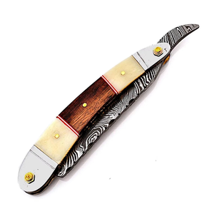 Navajas de Afeitar de Acero Inoxidable con Alto Contenido de Carbono de Damasco Hechas a Mano, Artículos de Salón Seguros, Regalo Personalizado para Hombres - Product Image 2