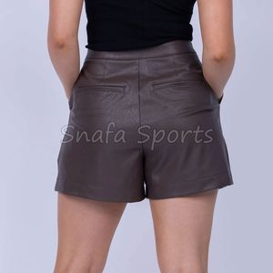 Shorts de cuero casuales para mujer, para verano y gimnasio, nueva moda, shorts casuales para mujer, shorts 100% de cuero. - Product Image 2