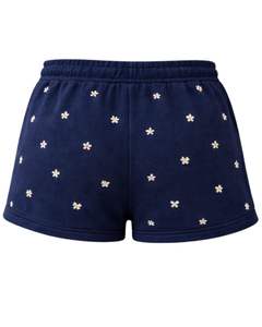 Shorts de Mujer con Estampado Floral Azul Marino, Personalizados, de Algodón y Felpa, Casuales, de Verano, con Cintura Ajustable, Fabricante Personalizado, Ropa al Por Mayor - Product Image 6