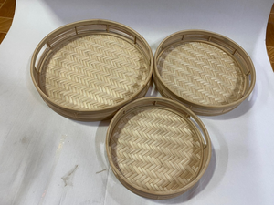 Panier rectangulaire en corde de papier avec poignée, deux compartiments, plateau de rangement tissé à la main pour fruits, collations, décoration de la maison et de la cuisine - Product Image 5