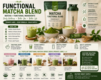 OAZVITA Poudre de boisson énergétique apaisante au matcha et L-Théanine pour la concentration OEM