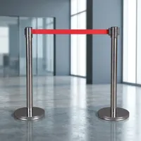 Barrière de gestion de file d'attente en acier inoxydable avec ceinture rétractable pour hôtels, banques, aéroports et événements