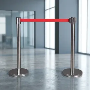 รั้วกั้นฝูงชนสแตนเลสแบบมีสายรัดหดได้ ยี่ห้อ Silver Queue Manager สำหรับโรงแรม ธนาคาร สนามบิน และงานอีเว้นท์ - Product Image 4