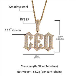 Personalized Moissanite Diamond <b>Initial</b> <b>Pendant</b> Custom Old English Letter <b>Pendant</b> for Men Unisex Hip Hop Jewelry - Product Image 2