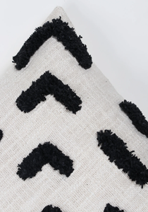 Hand Tufted Texture Boho Black and Ivory <b>Cushion</b> Cover Handmade Decorative Pillow Case for Sofa Bedroom Living Room Home Decor - Product Image 4