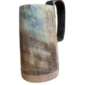 Mug en corne de buffle fait main, forme naturelle, sculpté, style rustique, objet de collection, mug à bière ou à vin, design viking artisanal. - Product Image 5