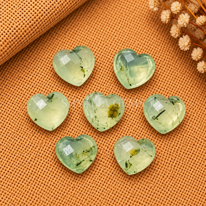 Perle de pierre précieuse en préhnite facettée en forme de cœur de 10 mm pour la fabrication de bijoux, pendentif, fournitures d'artisanat, accessoire en cristal vert - Product Image 4