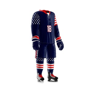 Best Manufacture Supplier Ice Hockey Uniform Custom Logo 100% Polyester Breathable Quick-Dry Anti-Bacterial 3D Embroidery Unisex - Product Image 1