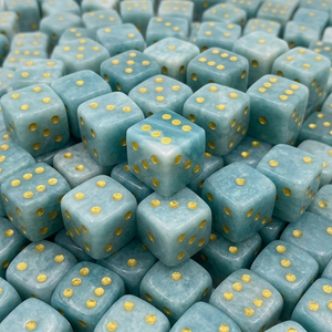 Dados de Amazonita Natural D6, Cubo de Piedra Preciosa, Dados de Cristal Grabados, Juego de Dados Personalizados - Product Image 5