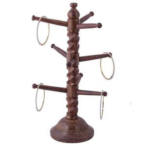 Support en bois sculpté à la main pour bracelets, présentoir organisateur de bijoux pour bracelets et bijoux - Product Image 5