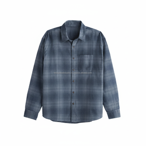 Camisa de Franela para Mujer, Azul a Cuadros, Manga Larga, Personalizada, OEM, Venta al Por Mayor - Product Image 1