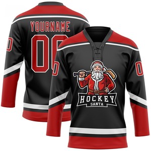 Camisetas de Hockey sobre Hielo Personalizadas Sublimadas para Navidad, para Equipos Adultos, Camisetas de Hockey Impresas de Invierno con Características Antibacterianas y de Secado Rápido - Product Image 5