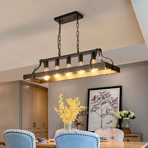 Luce a sospensione Vintage in oro nero da 33.7 pollici 5 prese a lampadina E26 regolabili a catena in altezza lampadario in stile antico per sala da pranzo - Product Image 4